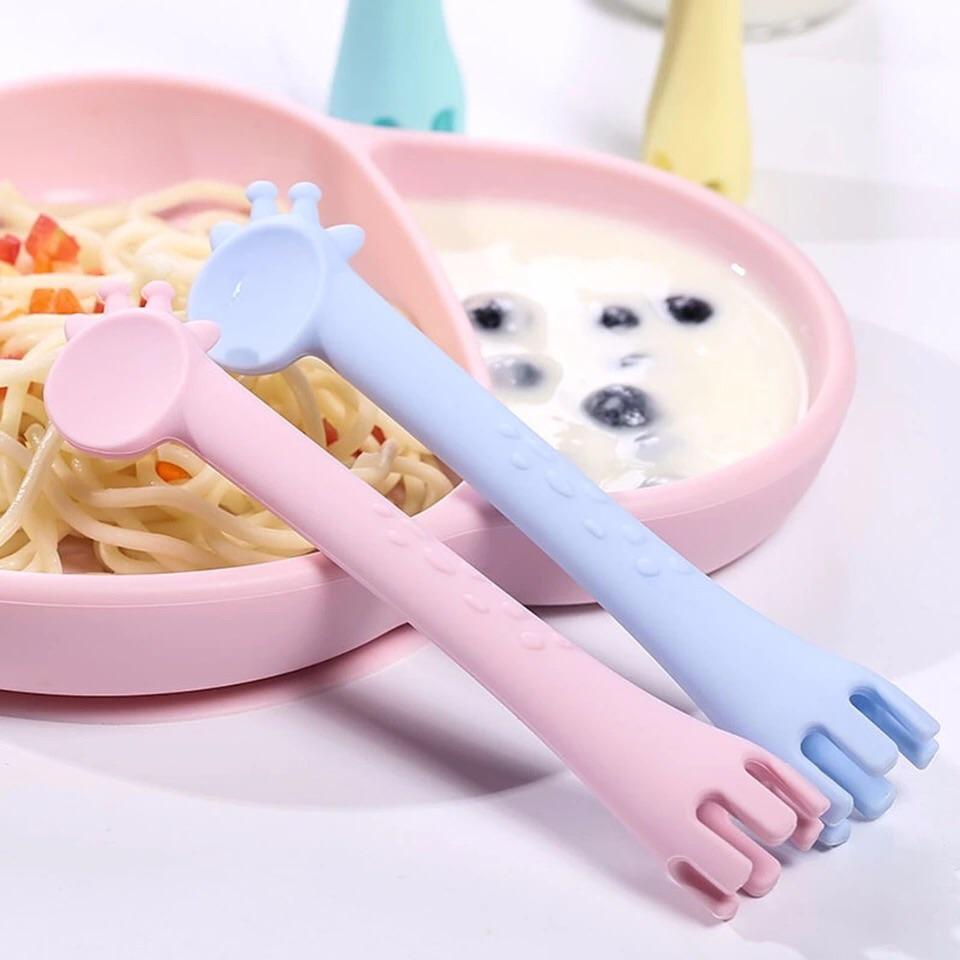 Personalized Spoon and Fork Set, Sweet Baby Giraffe