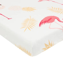 Load image into Gallery viewer, &quot;Flamingos&quot; Fitted Crib Sheet - Obsessed Littles