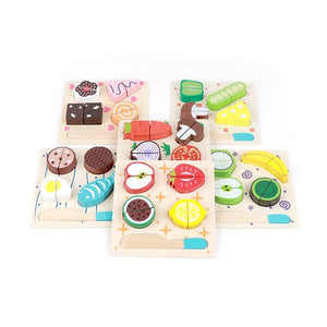 Foods Set with Knife and Inset Puzzle - Obsessed Littles