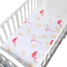 Load image into Gallery viewer, &quot;Flamingos&quot; Fitted Crib Sheet - Obsessed Littles